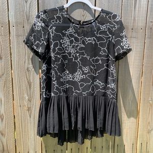 Kensie Ruffle Peplum Top